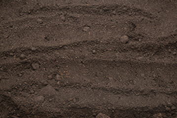 Black land for plant background. Top view.