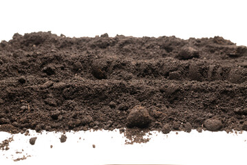 Black land for plant isolated on white background.