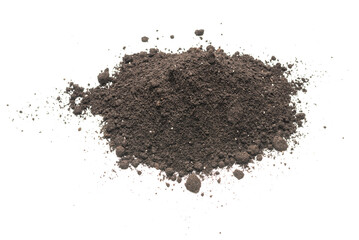 Black land for plant isolated on white background.