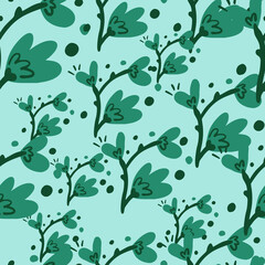 Abstract flowers seamless pattern.