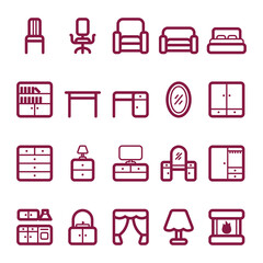 Set of furniture icons. Vector illustration