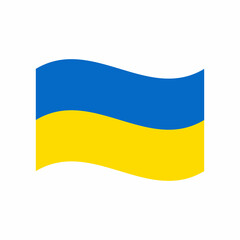 Ukrainian national flag icon design. Blue and yellow. Vector.