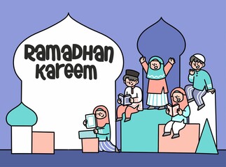 Learning Islam Together Ramadhan Kareem Banner Illustration 3