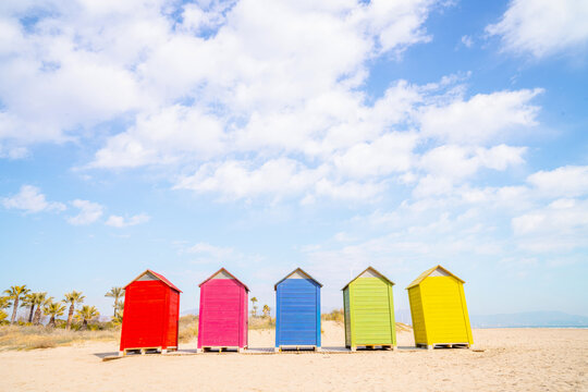 Colorful houses against blue sky