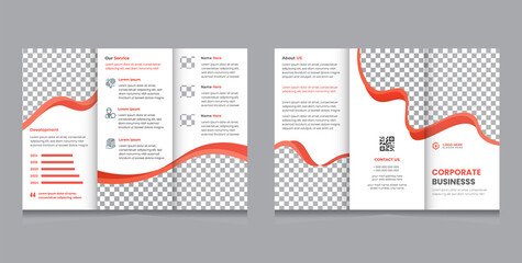 Naklejka premium Modern Tri fold brochure presentation, Creative Corporate business template for Tri-fold brochure 