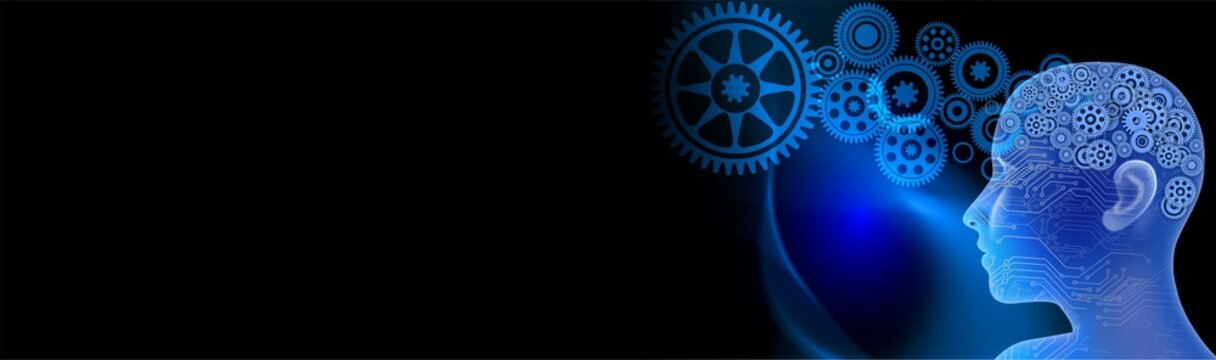 abstract technology background with binary code and cogs gear.