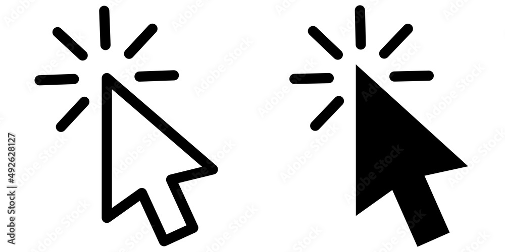 Fototapete ofvs13 outlinefilledvectorsign ofvs - mouse click vector icon . isolated transparent . pointer arrow
