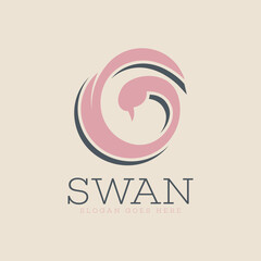 Swan Logo Design Concept Template Vector. Animal Logo Template Vector