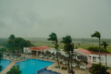 Storm, wind, rain outside the window.