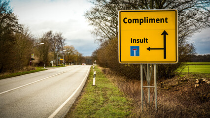 Street Sign Compliment versus Insult