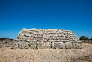 Naveta des Tudons, the most remarkable megalithic chamber tomb in Menorca, Balearic Islands, Spain