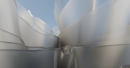 Abstract layers of cloth made in 3D with Blender
