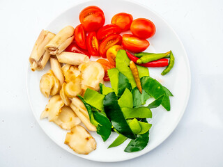 Ingredients of Tom Yam in Thai style