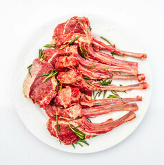Racks of lamb prepare for cooking