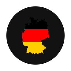 Obraz premium Germany map silhouette with flag on black background