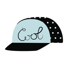 Baseball cap baby clipart scandinavian style vector illustration