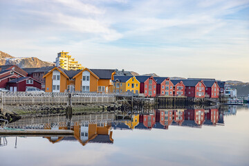 Namsos waterfront,Trøndelag,Norway,scandinavia,Europe	 - obrazy, fototapety, plakaty