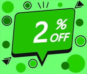 green 2% discount price sign
