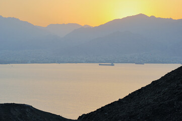 Coast of the Red Sea Gulf of Eilat in Israel