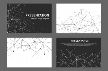 Black and white minimal ppt design. Presentation template for global data representation