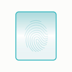 Fingerprint Scan Icon, fingerprint icon inside square frame