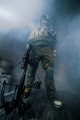 Fototapeta premium Fighter with a crossbow. Apocalypse