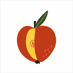 flat apple hand drawn. vector illustration isolated on white
