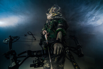 Fototapeta premium apocalypse fighters. a girl with a bow 