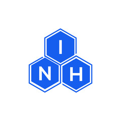 INH letter logo design on White background. INH creative initials letter logo concept. INH letter design. 
