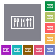 Flatware box square flat icons