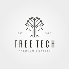 tree tech logo digital vector symbol illustration design