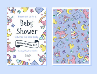 Baby shower party invitation. Template invitation to a children s party for boys.