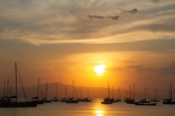 Sunset boats