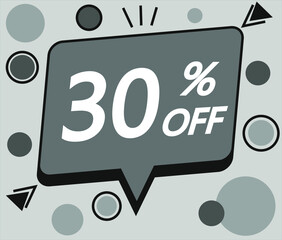 gray 30% discount price sign