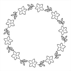 Black and white floral decorative frame