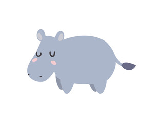 gray hippopotamus doodle