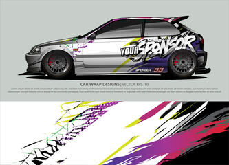 race car Livery for vehicle wrap design vector 
