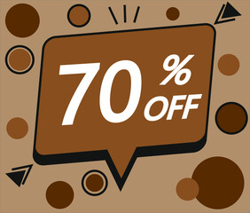 70% brown discount price sign for sales