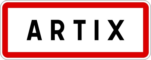 Panneau entrée ville agglomération Artix / Town entrance sign Artix