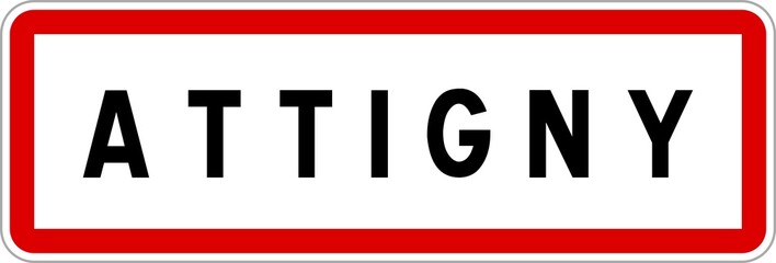 Panneau entrée ville agglomération Attigny / Town entrance sign Attigny