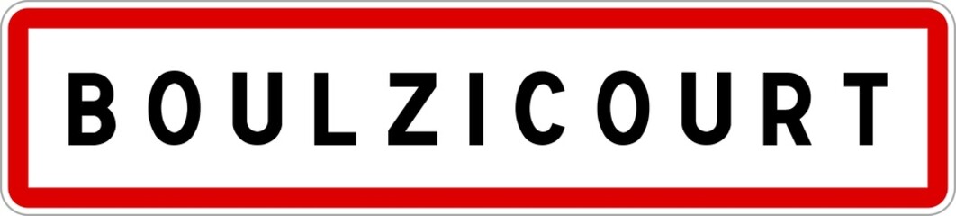 Panneau entrée ville agglomération Boulzicourt / Town entrance sign Boulzicourt
