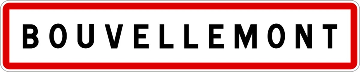 Fototapeta premium Panneau entrée ville agglomération Bouvellemont / Town entrance sign Bouvellemont