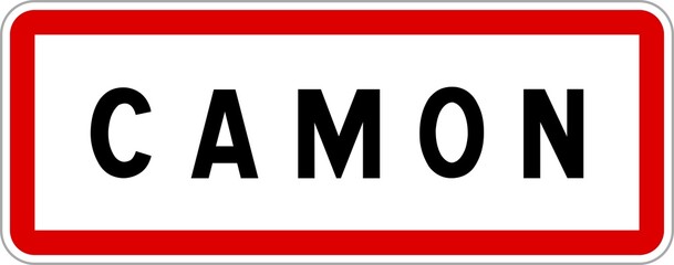 Panneau entrée ville agglomération Camon / Town entrance sign Camon