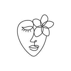 Face of an abstract woman with a flower.