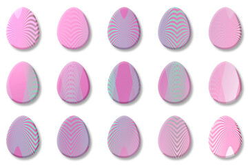 pink green spiral easter eggs dimensional pattern glass crystal easter egg design decor icon set