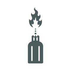 Burning, fire, gas icon. Gray vector sketch.