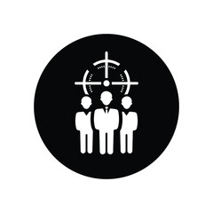 Audience, target icon. Black vector sketch.