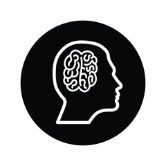 Brain, knowledge, had, mind icon. Black vector sketch.