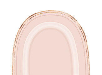 Agate slice print design with bronze border isolated on white background.