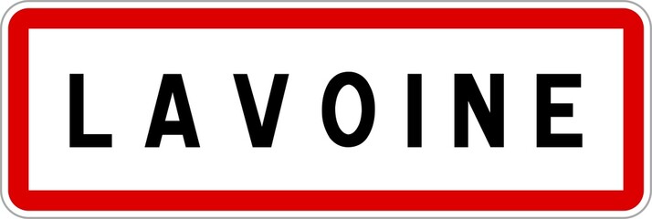 Panneau entrée ville agglomération Lavoine / Town entrance sign Lavoine